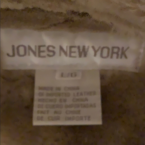 Jones New York leather jacket with faux fur collar - Picture 4 of 5